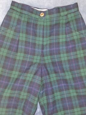 JH Collectibles Petites Plaid Bermuda Shorts Green Blue 100% Wool Size 4
